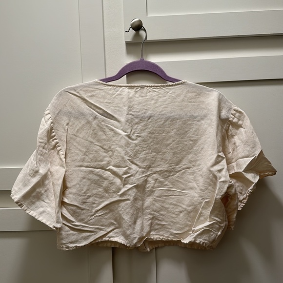 Amuse Society Linen cropped shirt - Picture 2 of 3